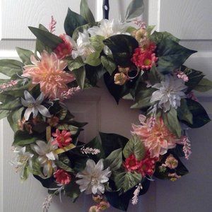 Artificial Peony Flower Wreath Wall Deco  Door